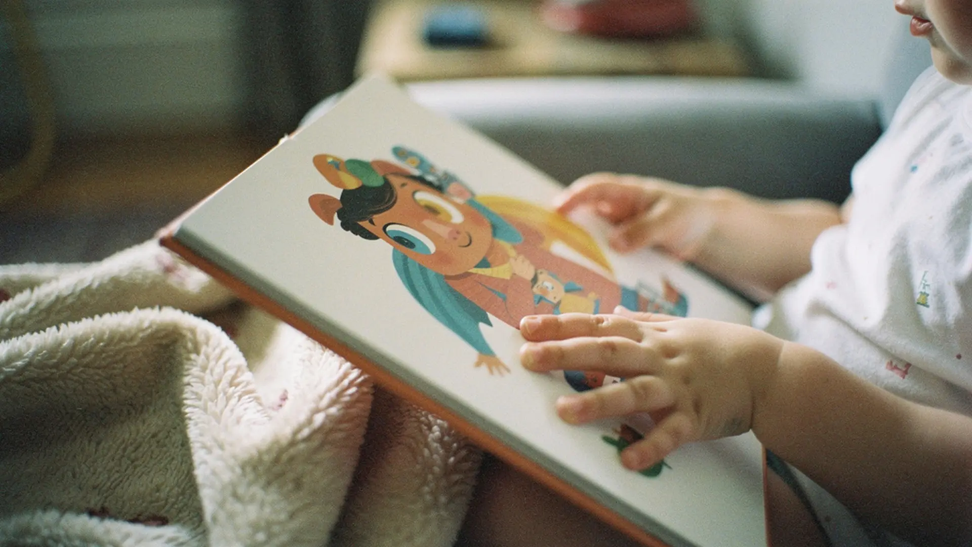 Livre personnalisé ouvert montrant une illustration d'enfant héros